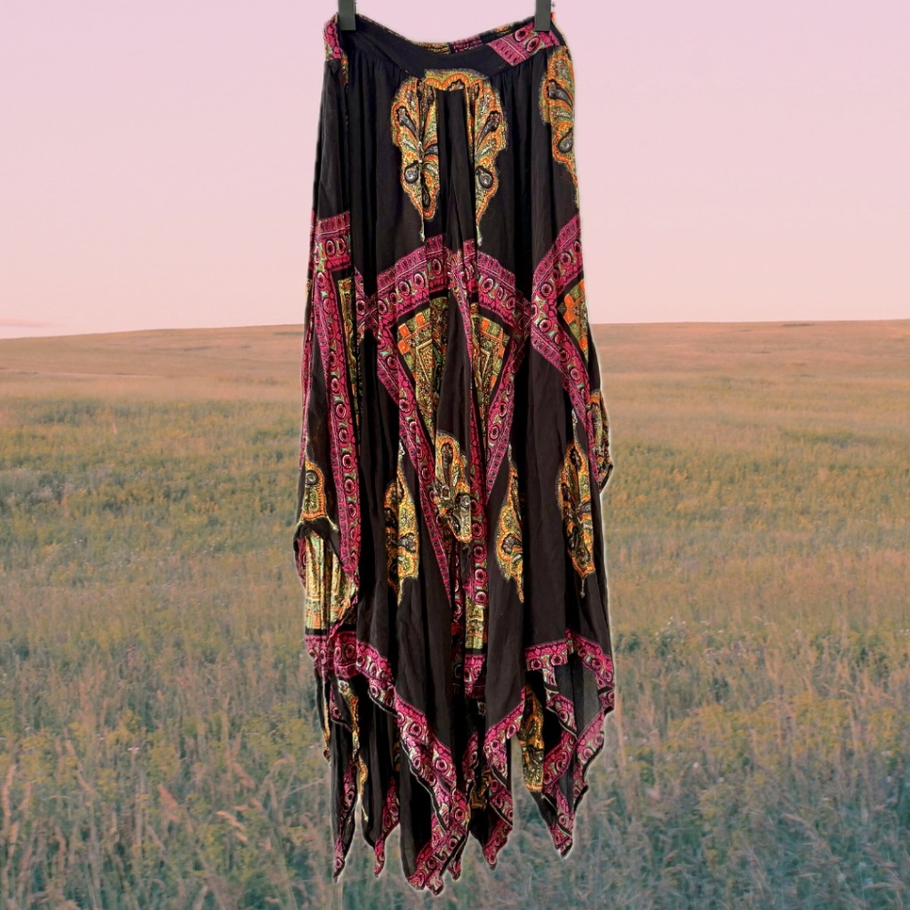 Free People Black Handkerchief Skirt